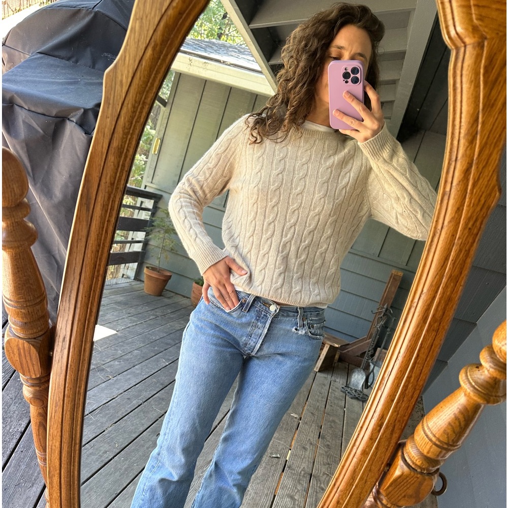 1901 Cable Knit 100% Cashmere Sweater Sz. Medium